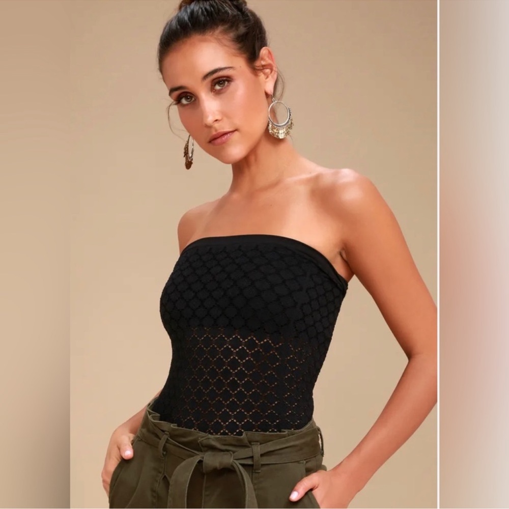 Elegant Black Strapless Women Top